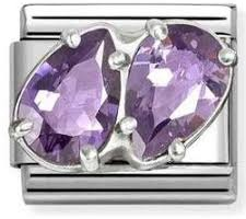 Nomination Classic Purple Double Drop Cubic Zirconia Charm 330329/14