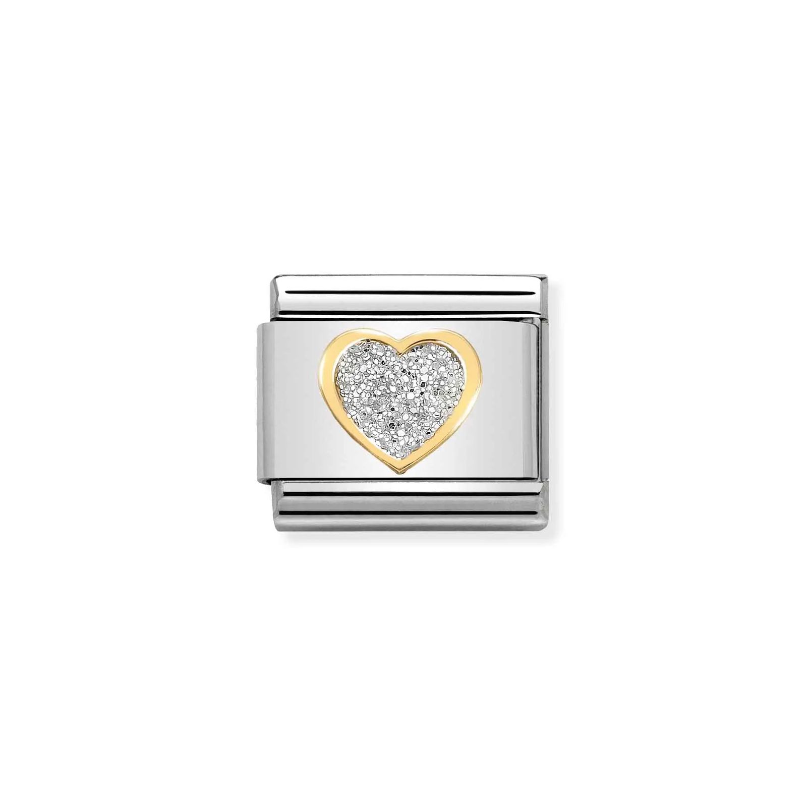 Nomination 030220/02 Classic Heart 18ct Gold & Steel Enamel Jewellery