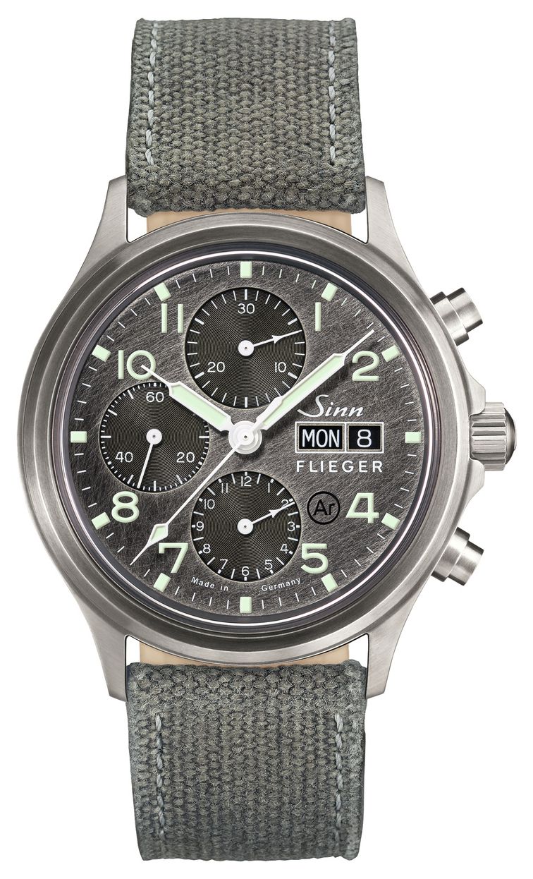 Sinn 358.065 358 Sa Pilot DS Grey Canvas Strap Watch