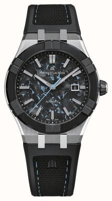 Maurice Lacroix AIKON-IC FROZEN CARBON Automatic (43mm) Turquoise Frozen Carbon Dial / Black Bi-Rubber Strap Watch AC6008-SSL20-430-2