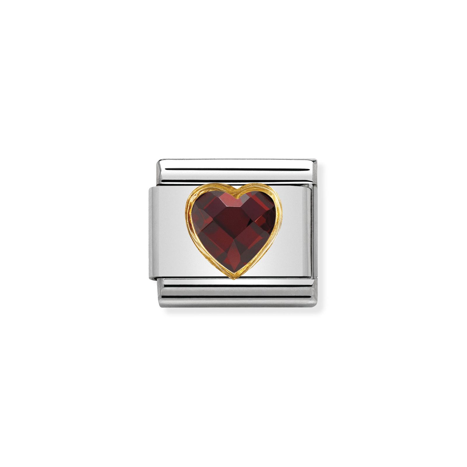Nomination 030610/005 Classic Heart 18ct Gold & Steel Charm Jewellery