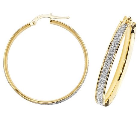 Treasure House ER1023-30 9k Yellow Gold Hoop Earrings 30 mm Jewellery