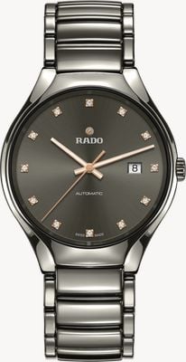 RADO True Round Automatic Diamonds (40mm) Grey Dial / High-Tech Ceramic Bracelet R27057732