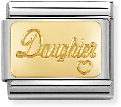 Nomination Classic Daughter 18ct Gold & Steel Charm 030121/25