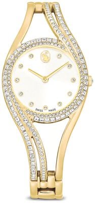 Swarovski Hyperbola Bangle (28mm) White Dial / Gold PVD Stainless Steel Bracelet 5754534