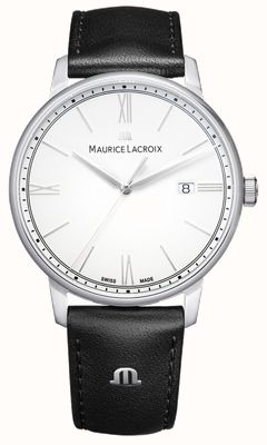 Maurice Lacroix Eliros Date (40mm) White Dial / Black Leather Strap EL1118-SS001-110-2