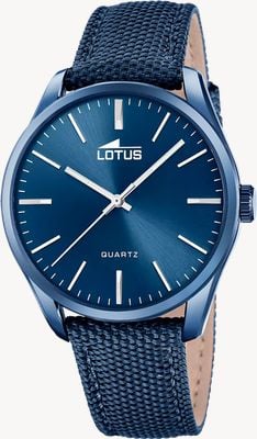 Lotus Minimalist Quartz (42mm) Textured Blue Dial / Blue Nylon Strap 19071/1