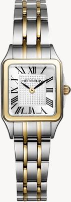 Herbelin Luna Mini Quartz (18.6mm) Silver-White Guilloché Dial / Two-Tone Stainless Steel Bracelet 17407BT08
