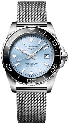 LONGINES HydroConquest Automatic (39mm) Frosted-Blue Sunray Dial / Stainless Steel Mesh Bracelet L37794996