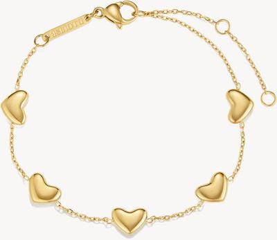 D.LOUISE Gold-Tone Bubble Heart Multi Bracelet NAB-12