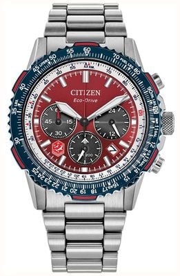 Citizen Eco-Drive Snowbirds Promaster Air Navihawk (40mm) Red Dial / Stainless Steel Bracelet CA4668-51X