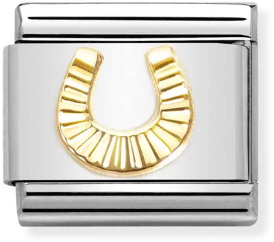 Nomination Classic Horseshoe Steel & Gold Charm 030149/53