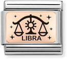 Nomination Classic Libra 9ct Rose Gold & Steel Charm 430112/07