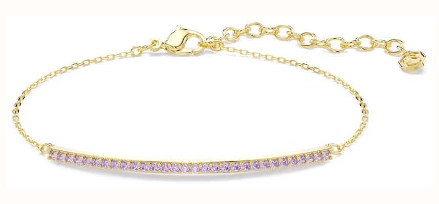 Swarovski Only bracelet, Round cut, Purple, 18K gold finish 5757795