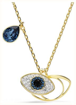 Swarovski Symbolica Pendant Necklace Evil Eye Blue and White Crystals Gold-Tone Plated 5692178