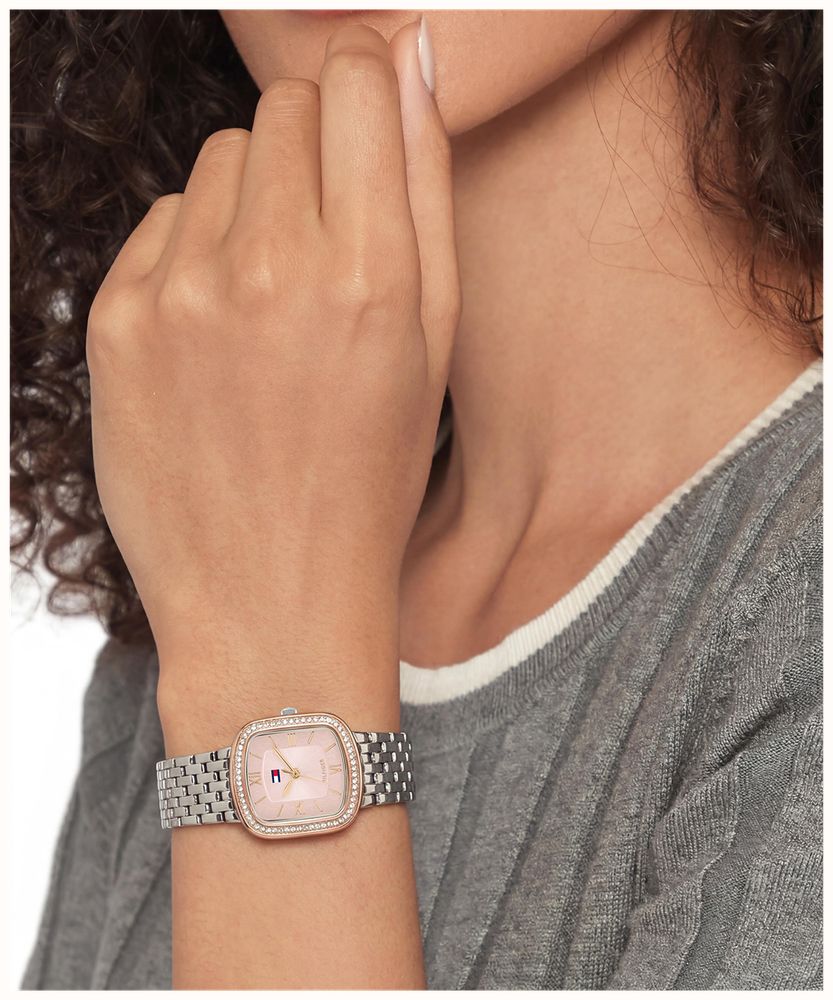 Tommy Hilfiger Abby Stainless Steel Bracelet Rose Gold Crystal bezel Watch 1782925 - alternate view 4
