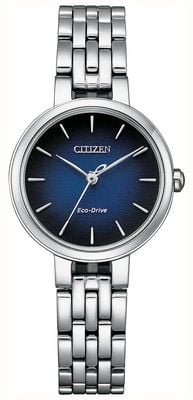 Citizen L Silhouette Eco-Drive (28mm) Dark Blue Fumé Dial / Stainless Steel Bracelet EM0990-81L