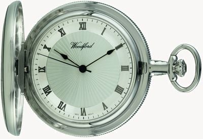 Woodford Chrome Silver Dial Full Hunter Mechanical Pocket Watch 1054