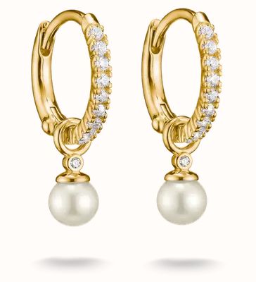 Thomas Sabo Hoop Earrings Pearl With White Zirconia CR702-M01-14