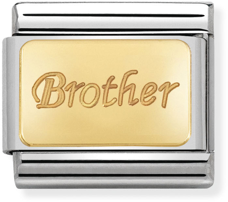 Nomination Classic Brother 18ct Gold & Steel Charm 030121/35