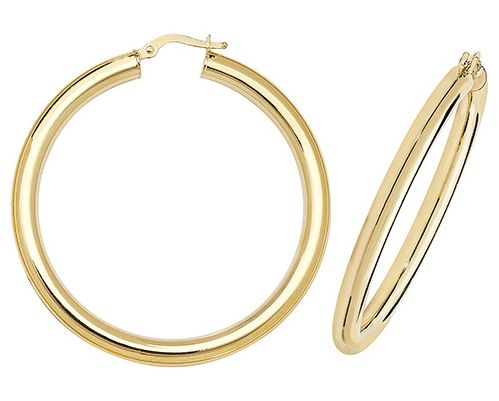 Treasure House ER1004-40 9k Yellow Gold Hoop Earrings 40 mm Jewellery