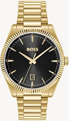 BOSS CHESWICK Three-Hand Quartz (40mm) Black Dial / Gold PVD Stainless Steel Bracelet 1514312