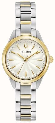 Bulova Women's Classic Sutton | Silver White Dial | Two-Tone Stainless Steel Bracelet 98L277