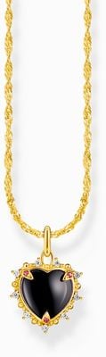 Thomas Sabo Heart Romance Pendant Necklace Black Zirconia Gold-Plated KE2297-995-11-L45V
