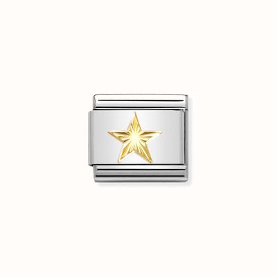 Nomination Composable Classic SYMBOLS STAR Steel and Bonded Yellow Gold 030149/55