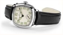 Hamilton American Classic Cushion Mechanical (30mm) Sandblasted Beige Dial / Black Leather Strap Watch H36109710 - alternate view 3