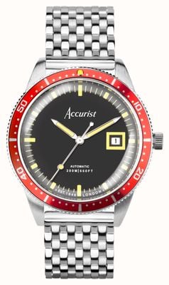 Accurist Limited Edition Men's Automatic Dive Watch (42mm) Black Dial / Stainless Steel Bracelet 72008