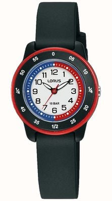 Lorus Youth 'Time Teacher' (27mm) White Dial / Black Silicone Strap RRX51JX9