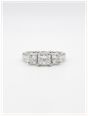 1.09ct Princess Natural Diamond Platinum Trilogy Ring J60207