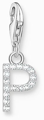 Thomas Sabo Charm Pendant Letter P With White Stones Sterling Silver 1953-051-14