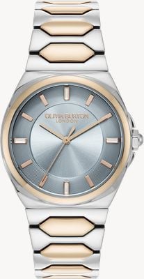 Olivia Burton Women's Lustre (34mm) Blue Dial / Two-Tone Stainless Steel Bracelet 24000204