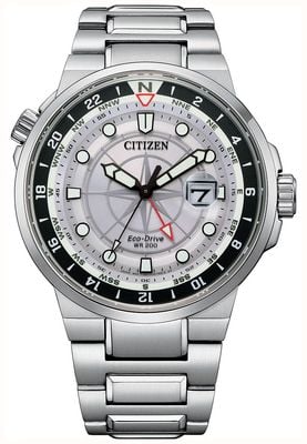 Citizen Eco-Drive Endeavor Dual-Time (44mm) White Dial / Stainless Steel Bracelet BJ7140-53A