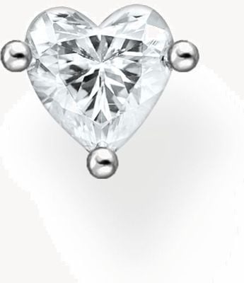 Thomas Sabo Sterling Silver Single Stud Earring Heart Shaped Crystal H2234-051-14