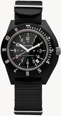 Marathon NAV-D Black Navigator Date Quartz US Government (41mm) Black Dial / Black Ballistic Nato Strap Watch WW194013BK-0001