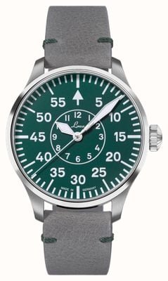 Laco Aachen Grün 42 Limited Edition (42mm) Green Dial / Grey Leather Strap 862179