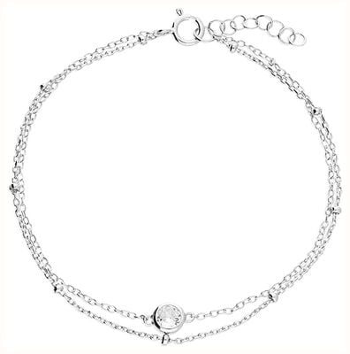 James Moore CME Sterling Silver CZ Double Row Bracelet H5100/S