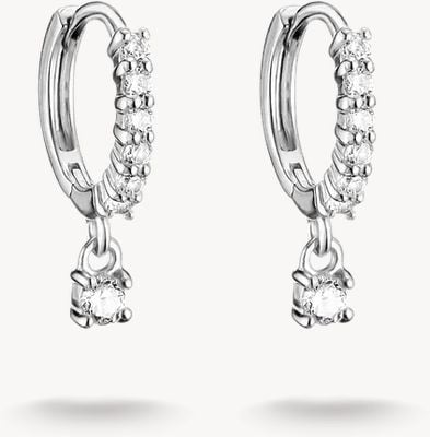 Thomas Sabo Sterling Silver Classic Brilliant Cut Zirconia Hoop Earrings CR781-051-14