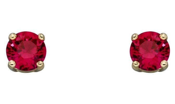 Elements Gold GE2332 9ct Yellow Gold Ruby Cz July Jewellery