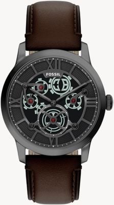 Fossil Townsman Big Tic 42 mm Gunmetal Brown Leather FS6191