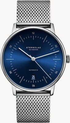 STERNGLAS Naos Automatic (38mm) Blue Dial / Stainless Steel Mesh S02-NA06-MI04