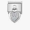 Nomination Classic Sparkling Heart Sterling Silver Charm 331800/01