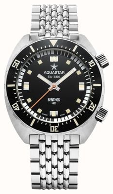 Aquastar Benthos Heritage II Limited Edition (40mm) Black Dial / BoR Stainless Steel Bracelet BENTHOS-H2-BLACK BRACELET
