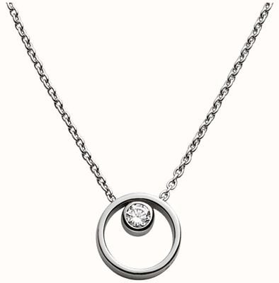 Skagen Women's Kariana Silver-Tone Circle Necklace Stainless Steel SKJ0833040