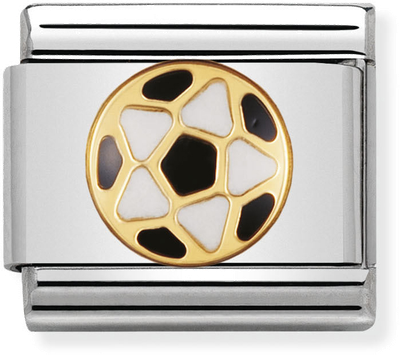 Nomination Classic Football 18ct Gold & Steel Enamel Charm 030204/17