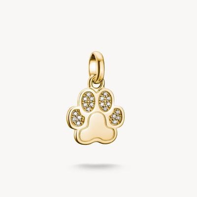 Thomas Sabo Charm pendant paw with stones Connect gold-plated CC1259-414-14