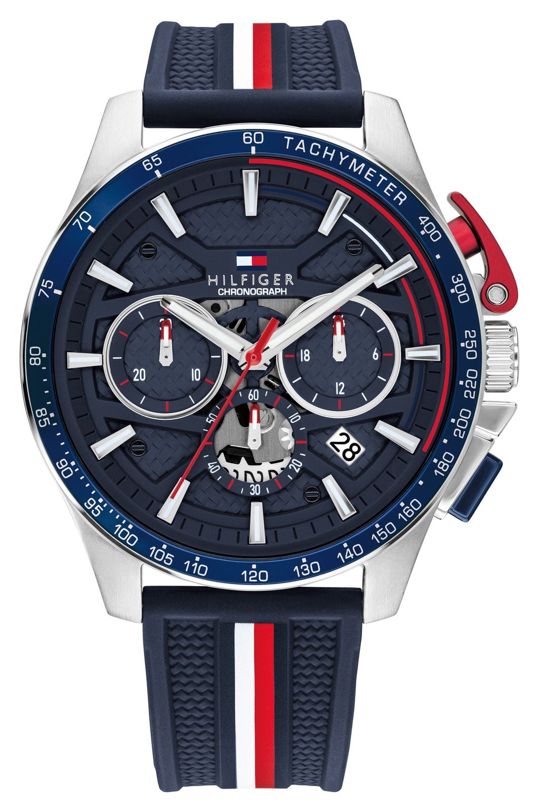 Tommy Hilfiger 1792292 Mens Blue Silicone Strap Blue Dial Watch